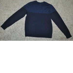 Mens Wool Blend Sweater Apt 9 Blue 2 Tone X-Large Merino Crew Long Sleeves